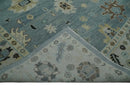 Hand Knotted Silver and Beige Traditional Oushak Vintage Wool Rug by The Rug Decor