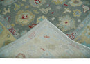 Wool Hand Knotted Oushak Area Rug Silver and Beige Traditional by The Rug Decor