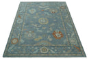 Gray Beige Hand Knotted Oushak Wool Area Rug - Traditional by The Rug Decor