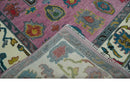 Purple and Ivory Hand Knotted Traditional Oushak Wool Area Rug by The Rug Decor