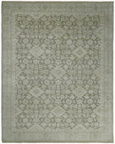 8x10, 9x12 and 10x14 Brown and Beige Hand Knotted Wool Low Pile Vintage Area Rug | AIN3