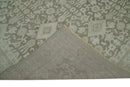 8x10, 9x12 and 10x14 Brown and Beige Hand Knotted Wool Low Pile Vintage Area Rug | AIN3