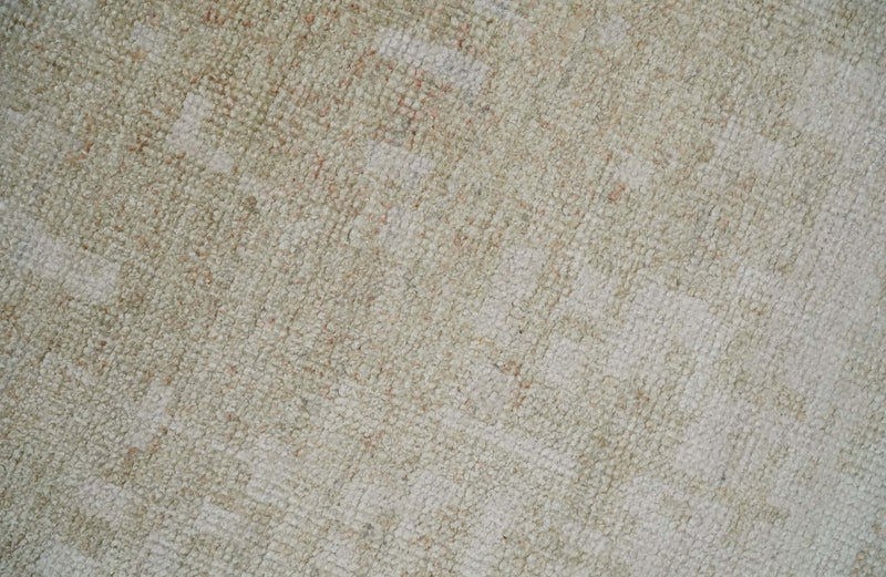 8x10, 9x12 and 10x14 Hand Knotted Ivory and Beige Modern Abstract Contemporary Recycled Silk Area Rug | OP14