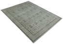 8x10, 9x12 and 10x14 Hand Knotted Wool Blend Silver and Brown Area Rug  | EMP7