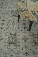 8x10, 9x12 and 10x14 Hand Knotted Wool Blend Silver and Brown Area Rug  | EMP7