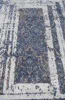 Blue Ivory Modern Abstract Wool Area Rug 8x10 - Hand Knotted