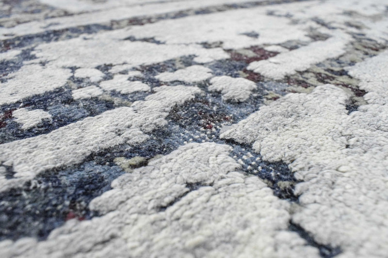 8x10 Luxury Blue Real Silk and Wool Abstract Design Handmade Area Rug