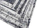 Blue Ivory Modern Abstract Wool Area Rug 8x10 - Hand Knotted