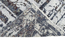 Blue Ivory Modern Abstract Wool Area Rug 8x10 - Hand Knotted