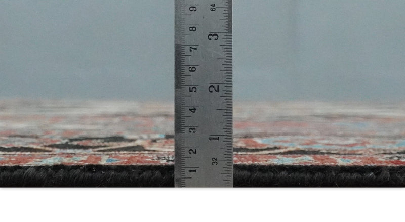 8x10 and 9x12 Hand Knotted Rust, Ivory and Black Traditional Wool Area Rug