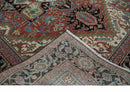 8x10 and 9x12 Hand Knotted Rust, Ivory and Black Traditional Wool Area Rug