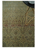 Wool Area Rug Hand Knotted Persian Traditional - Camel And Brown