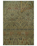 8x10 and 9x12 Vintage Brown Antique Persian Tabriz Fine Hand Knotted Wool Area Rug | TRD421