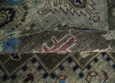 Wool Hand-Knotted Area Rug 8x10 Traditional Heriz Design Antique Brown Beige Blue