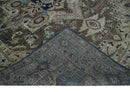 8x10 Antique look Brown, Beige and Blue Traditional Medallion wool Area Rug