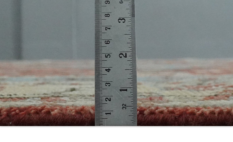 8x10 Antique look Traditional Floral Gray, Rust and Beige Hand knotted wool Area Rug