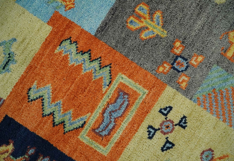 8x10 Antique Style Tribal Multi Color Hand knotted Traditional Wool Area Rug