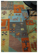 8x10 Antique Style Tribal Multi Color Hand knotted Traditional Wool Area Rug