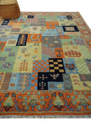 8x10 Antique Style Tribal Multi Color Hand knotted Traditional Wool Area Rug