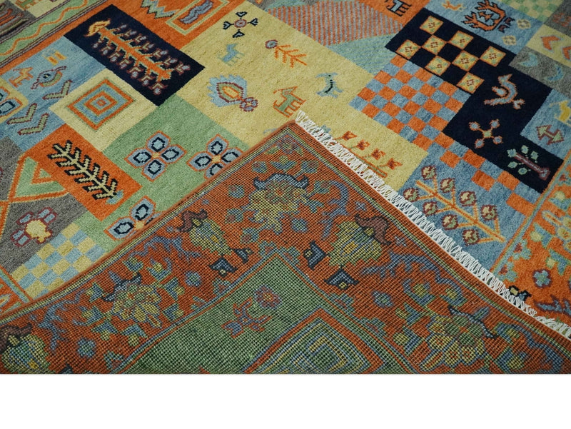 8x10 Antique Style Tribal Multi Color Hand knotted Traditional Wool Area Rug