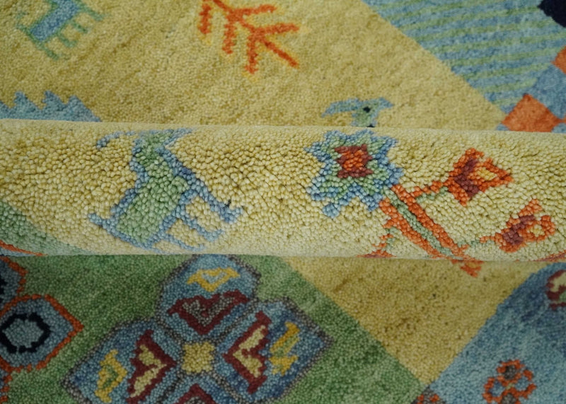 8x10 Antique Style Tribal Multi Color Hand knotted Traditional Wool Area Rug