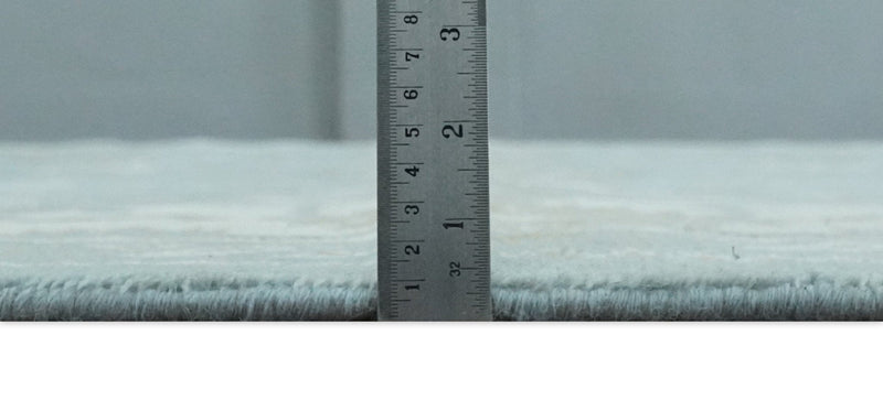 8x10 Aqua, Ivory and Olive Traditional Oushak Hand Knotted Wool Area Rug