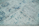 8x10 Aqua, Ivory and Silver Traditional Handmade Wool Area Rug by The Rug Decor