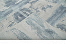 8x10 Beige and Gray Modern Abstract Handmade Fine Art Silk Area Rug by The Rug Decor