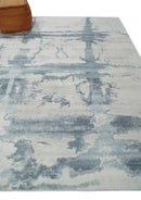 8x10 Beige and Gray Modern Abstract Handmade Fine Art Silk Area Rug by The Rug Decor