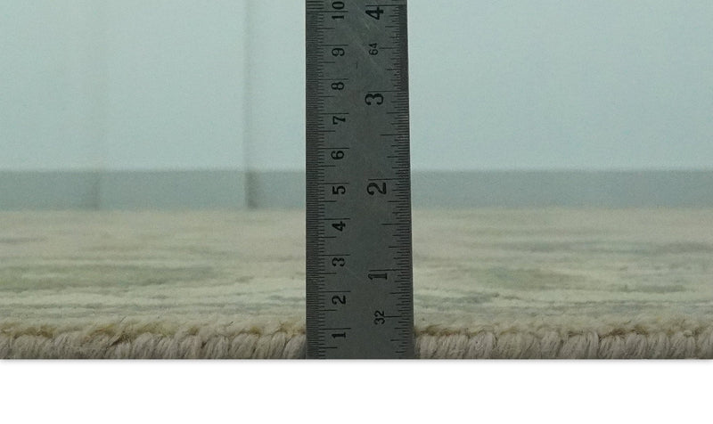 8x10 Beige and Green Hand Knotted Traditional Oriental Oushak wool area rug