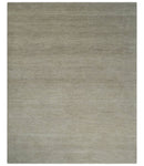 8x10 Beige and Ivory Hand Knotted Rug Contemporary area Rug