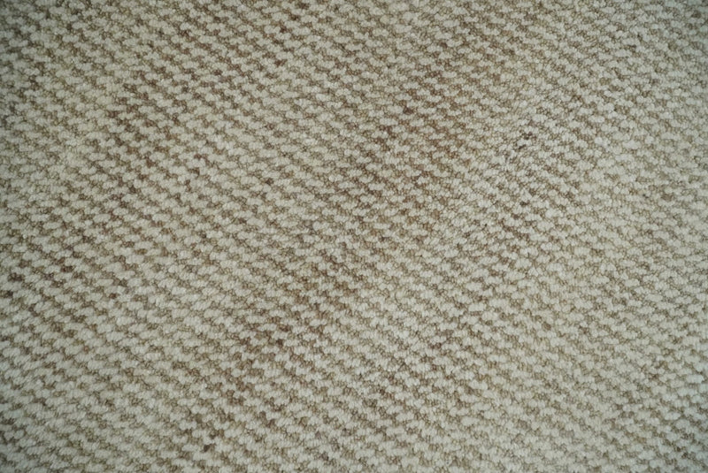 8x10 Beige and Ivory Hand Knotted Rug Contemporary area Rug