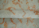 8x10 Beige and Peach Modern Abstract Hand Knotted Wool and Bamboo Silk Area Rug by The Rug Decor