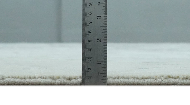 8x10 Beige, Ivory and Charcoal Modern Abstract Handmade Bamboo Silk Area Rug