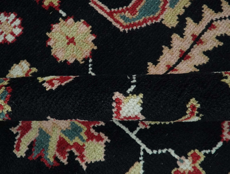 8x10 Black, Rust, and Olive Traditional Oriental Hand Knotted Wool Area Rug