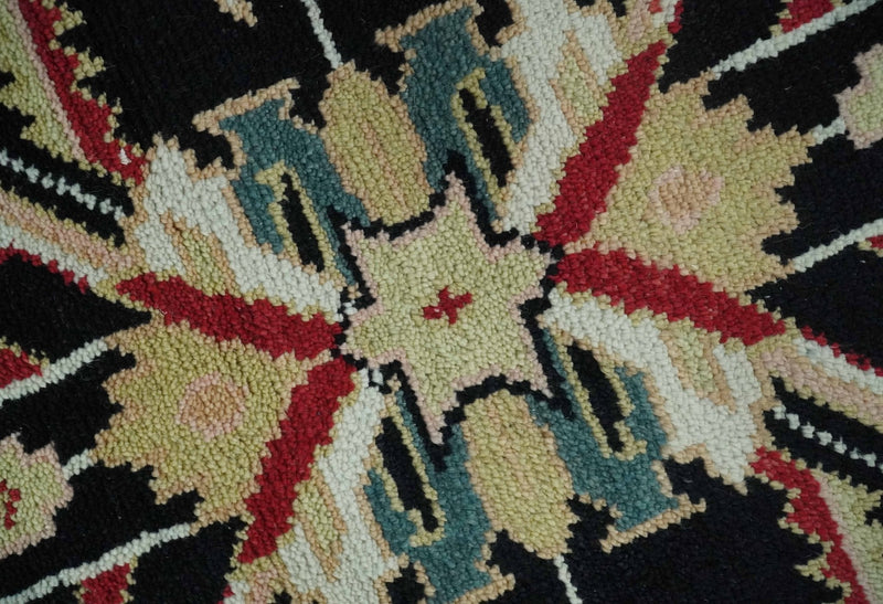8x10 Black, Rust, and Olive Traditional Oriental Hand Knotted Wool Area Rug
