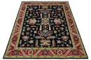 8x10 Black, Rust, and Olive Traditional Oriental Hand Knotted Wool Area Rug