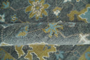 Beige and Gray Traditional Persian Hand Knotted Antique Vintage Oushak Area Rug 8x10