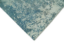 Beige and Teal Modern Abstract Hand Knotted Wool Area Rug 8x10