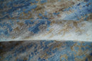 8x10 Blue, Beige and Brown Modern Abstract Hand Knotted wool and bamboo Silk Area Rug