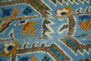 Hand Knotted Wool Area Rug Blue Brown Beige Vintage Inspired by The Rug Decor