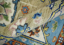 Ivory Beige Blue Charcoal Heriz Hand Knotted Premium Wool Area Rug by The Rug Decor