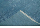 8x10 Blue Gray, Violet and Silver Traditional Handmade Wool and Art Silk Area Rug by The Rug Decor