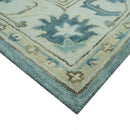 8x10 Blue, Ivory and Beige Hand Tufted Oriental Oushak wool area rug by The Rug Decor