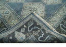 8x10 Gray, Silver and Charcoal Hand knotted Traditional wool Area Rug