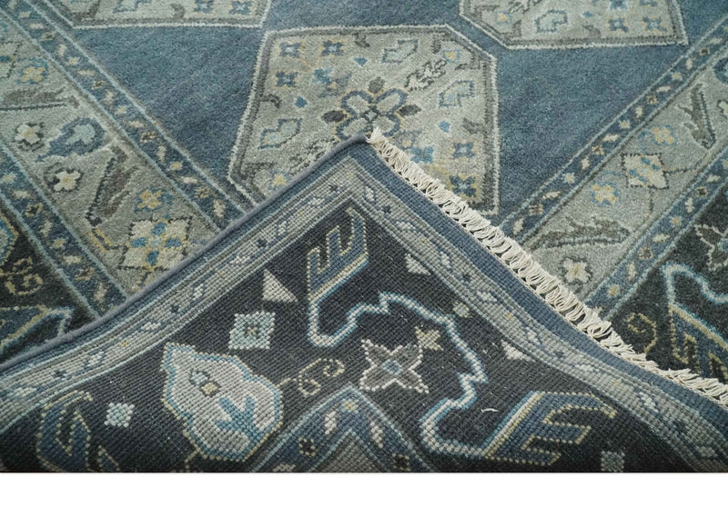 8x10 Gray, Silver and Charcoal Hand knotted Traditional wool Area Rug