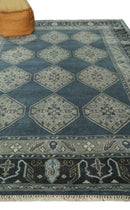 8x10 Gray, Silver and Charcoal Hand knotted Traditional wool Area Rug