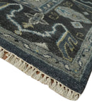 8x10 Gray, Silver and Charcoal Hand knotted Traditional wool Area Rug
