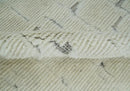 8x10 carved pattern Beige and Gray hand knotted wool rug by The Rug Decor