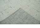 8x10 carved pattern Beige and Gray hand knotted wool rug by The Rug Decor